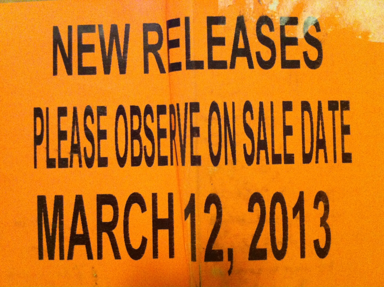 On sale date March 12, 2013